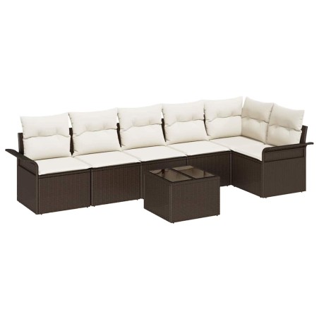 vidaXL Set Divano da Giardino 6 Pezzi con Cuscini Grigi in Poly Rattan