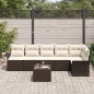 vidaXL Set Divano da Giardino 6 Pezzi con Cuscini Grigi in Poly Rattan