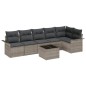 vidaXL Set di divani da giardino , 6 pezzi, con cuscini, poly rattan nero.