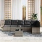 vidaXL Set di divani da giardino , 6 pezzi, con cuscini, poly rattan nero.
