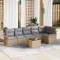 vidaXL Set divano da giardino 7 pezzi con cuscini in rattan sintetico nero