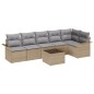 vidaXL Set divano da giardino 7 pezzi con cuscini in rattan sintetico nero
