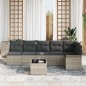vidaXL Set Giardino 7 Pezzi con Cuscini - Rattan Grigio