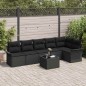 vidaXL Set di divani da giardino 7 pezzi con cuscini, rattan sintetico beige