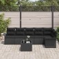 vidaXL Set di divani da giardino 7 pezzi con cuscini, rattan sintetico beige