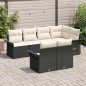 vidaXL Set divano da giardino da 7 pezzi con cuscini - Rattan sintetico nero