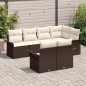 vidaXL Set giardino 7 pezzi con cuscini in polirattan marrone