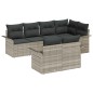 vidaXL Set da giardino di 7 pezzi con cuscini - Grigio chiaro, rattan sintetico
