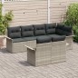 vidaXL Set da giardino di 7 pezzi con cuscini - Grigio chiaro, rattan sintetico