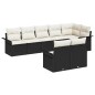 vidaXL Set giardino 8 pezzi con cuscini in rattan nero