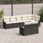 vidaXL Set giardino 8 pezzi con cuscini in rattan nero