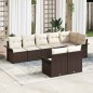 vidaXL Set divano da giardino da 8 pezzi con cuscini marroni in rattan sintetico