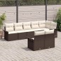 vidaXL Set divano da giardino da 8 pezzi con cuscini marroni in rattan sintetico