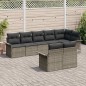 vidaXL Set di divani da giardino da 8 pezzi con cuscini in polirattan grigio