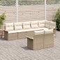 vidaXL Set da Giardino 8 Pezzi con Cuscini Beige in Rattan Plastico vidaXL Set da Giardino 8 Pezzi con Cuscini Beige in Rattan Plastico