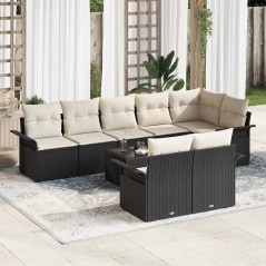 vidaXL Set da Giardino 8 Pezzi con Cuscini in Rattan Marrone