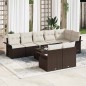 vidaXL Set di Divani da Giardino 8 Pezzi con Cuscini Grigio in Rattan Sintetico