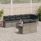 vidaXL Set da Giardino 8 Pezzi con Cuscini Neri in Rattan Sintetico