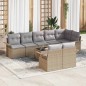 vidaXL Set Divano da Giardino 9 Pezzi con Cuscini in Rattan Nero