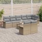 vidaXL Set Divano da Giardino 9 Pezzi con Cuscini in Rattan Nero