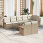 vidaXL Set di Divano da Giardino 9 Pezzi con Cuscini Marrone in Rattan