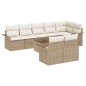 vidaXL Set di Divano da Giardino 9 Pezzi con Cuscini Marrone in Rattan