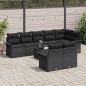 vidaXL Set di divani da giardino a 9 pezzi con cuscini beige in polyrattan