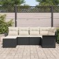vidaXL Set di divani da giardino 6 pezzi con cuscini neri in rattan sintetico.