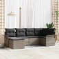 vidaXL Set di divani da giardino a 6 pezzi con cuscini grigi in rattan sintetico