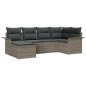 vidaXL Set di divani da giardino a 6 pezzi con cuscini grigi in rattan sintetico