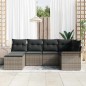 vidaXL Set di divani da giardino a 6 pezzi con cuscini grigi in rattan sintetico