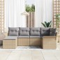 vidaXL Set Divano da Giardino 6 Pezzi con Cuscini Beige in Rattan Sintetico