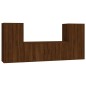 Set Mobili Porta TV 3 pz Rovere Marrone in Legno Multistrato Set Mobili Porta TV 3 pz Rovere Marrone in Legno Multistrato