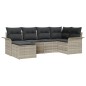 vidaXL Set di divani da giardino 6 pezzi con cuscini grigio chiaro in polirattan vidaXL Set di divani da giardino 6 pezzi con cuscini grigio chiaro in polirattan