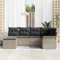 vidaXL Set di divani da giardino 6 pezzi con cuscini grigio chiaro in polirattan vidaXL Set di divani da giardino 6 pezzi con cuscini grigio chiaro in polirattan