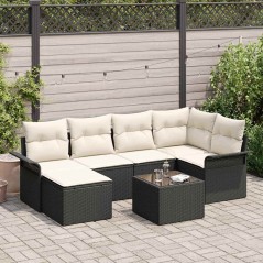 vidaXL Set da Giardino 6 Pezzi con Cuscini Marroni in Polyrattan