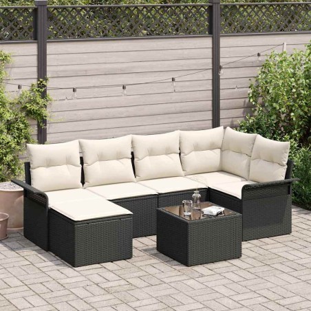 vidaXL Set da Giardino 6 Pezzi con Cuscini Marroni in Polyrattan