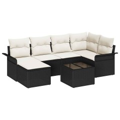 vidaXL Set da Giardino 6 Pezzi con Cuscini Marroni in Polyrattan