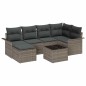 vidaXL Set Giardino da 6 Pezzi con Cuscini Neri in Poly Rattan