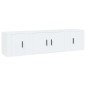 Set Mobili Porta TV 3 pz Bianco in Legno Multistrato Set Mobili Porta TV 3 pz Bianco in Legno Multistrato
