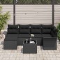 vidaXL Set divano da giardino 7 pezzi con cuscini in rattan beige vidaXL Set divano da giardino 7 pezzi con cuscini in rattan beige