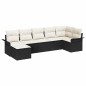 vidaXL Set Giardino 7 Pezzi con Cuscini Neri in Polyrattan