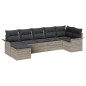 vidaXL Set di divani da giardino a 7 pezzi con cuscini grigio chiaro in rattan sintetico