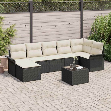 vidaXL Set da Giardino 7 Pezzi con Cuscini in Rattan Sintetico Marrone