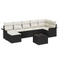 vidaXL Set da Giardino 7 Pezzi con Cuscini in Rattan Sintetico Marrone