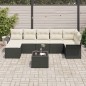 vidaXL Set da Giardino 7 Pezzi con Cuscini in Rattan Sintetico Marrone