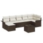 vidaXL Set di divani da giardino 7 pezzi con cuscini, grigio, in rattan poliestere