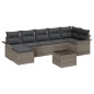 vidaXL Set di divani da giardino in 7 pezzi con cuscini grigi in rattan di polipropilene vidaXL Set di divani da giardino in 7 pezzi con cuscini grigi in rattan di polipropilene