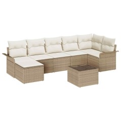 vidaXL Set Divano da Giardino 8 Pezzi con Cuscini Marrone in Rattan Resistente