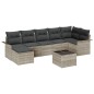 vidaXL Set divano da giardino 8 pezzi con cuscini in rattan grigio.